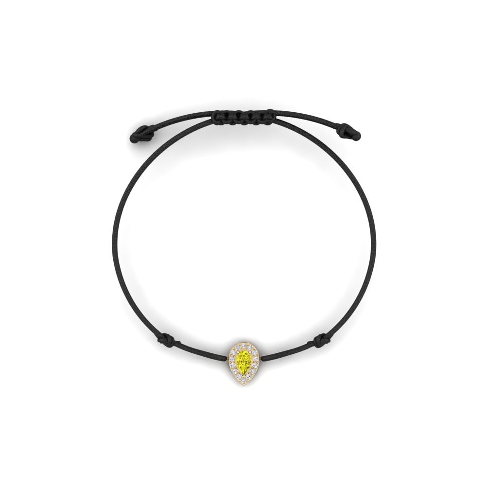 Diamante Amarillo Pulsera de cordón Emosiya