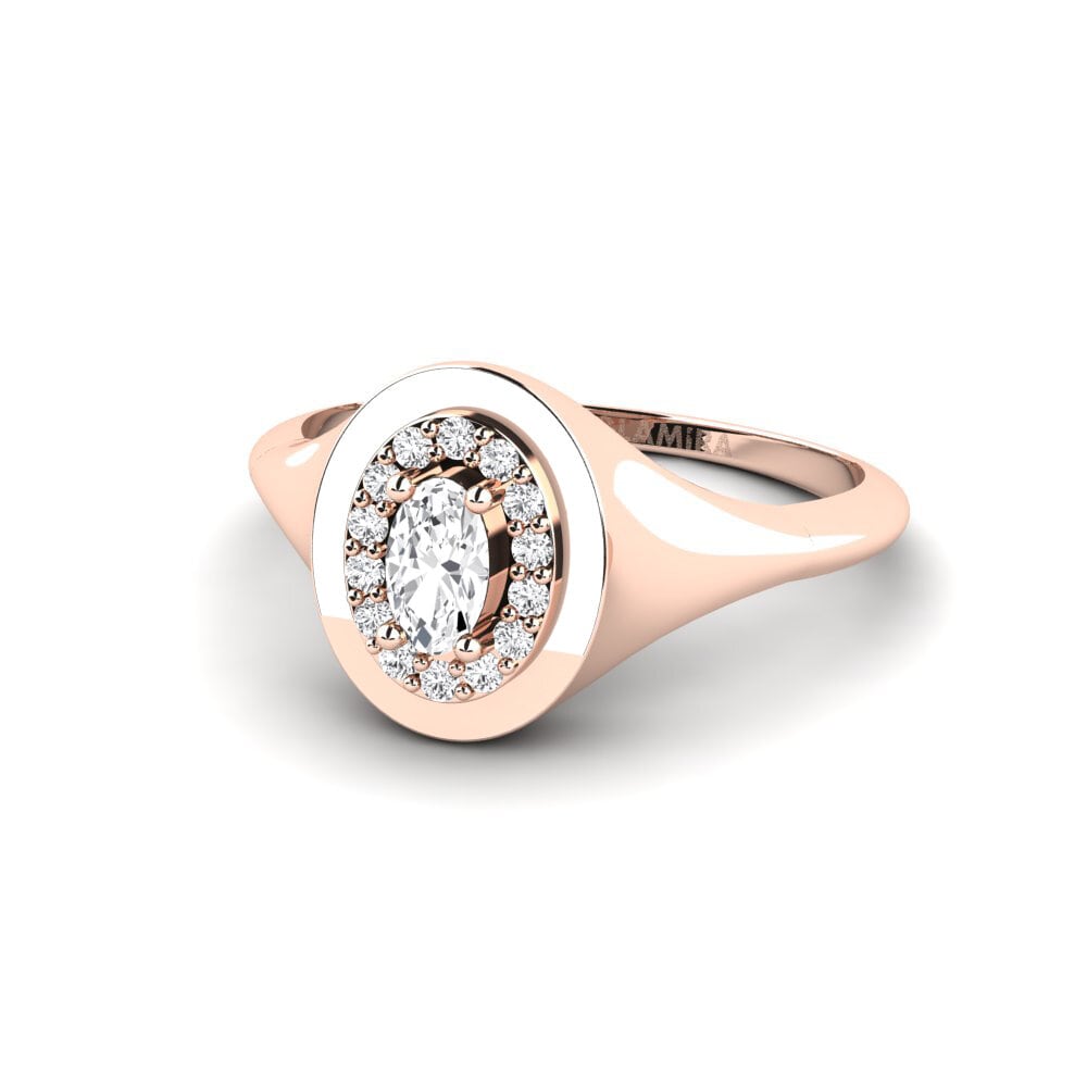 14k Oro Rosa Anillo de compromiso Escondido