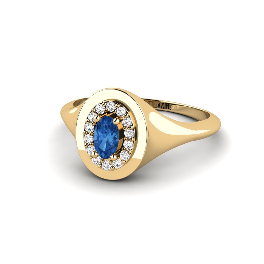 Circonita Azul Oscuro Anillo de compromiso Escondido