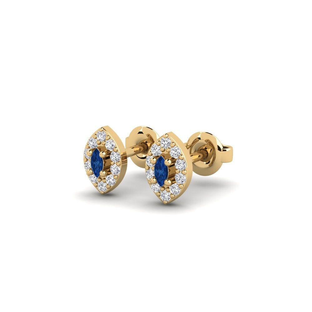 Zircônia azul escuro Brincos Feminino Ezkutuan