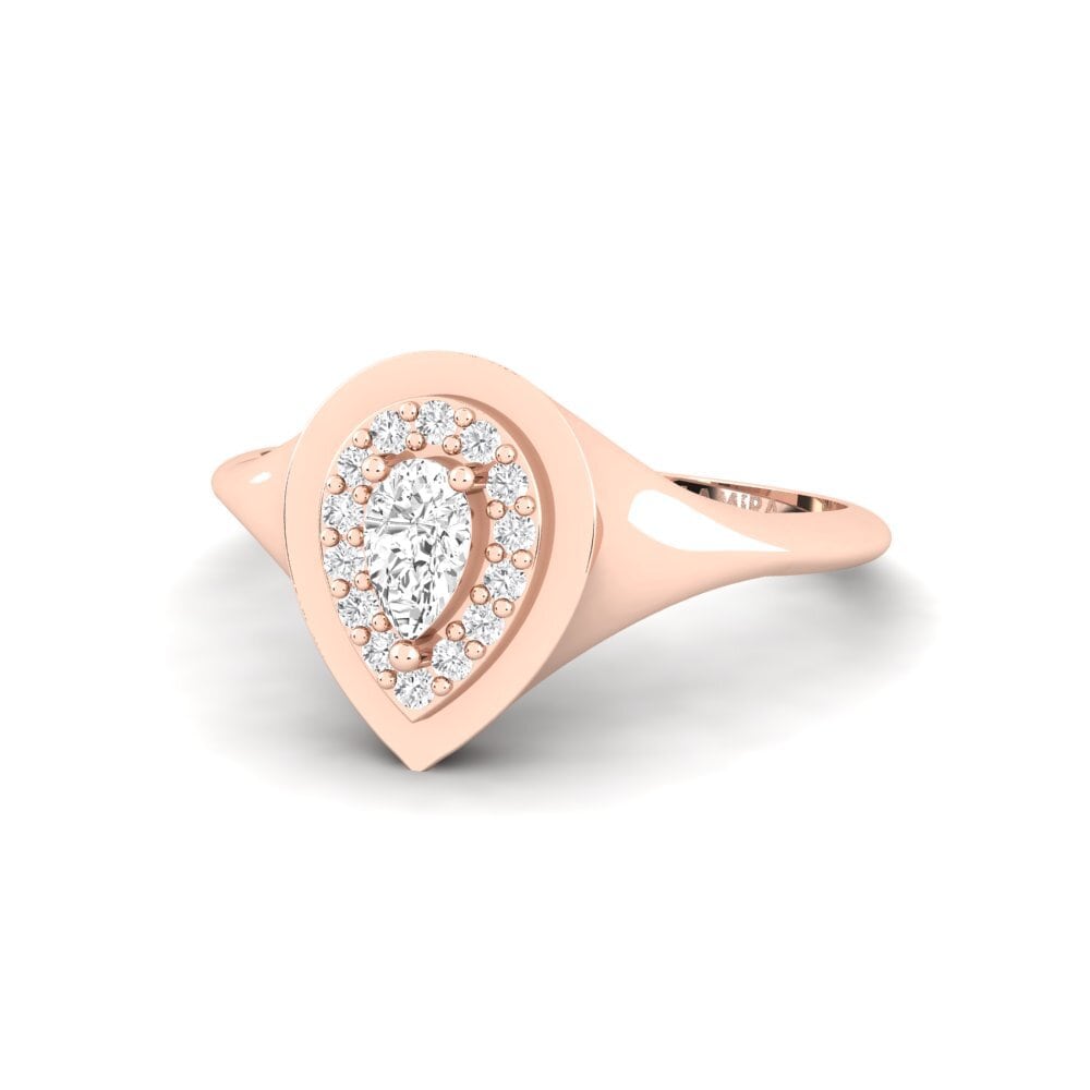14k Oro Rosa Anillo de compromiso Fishehur