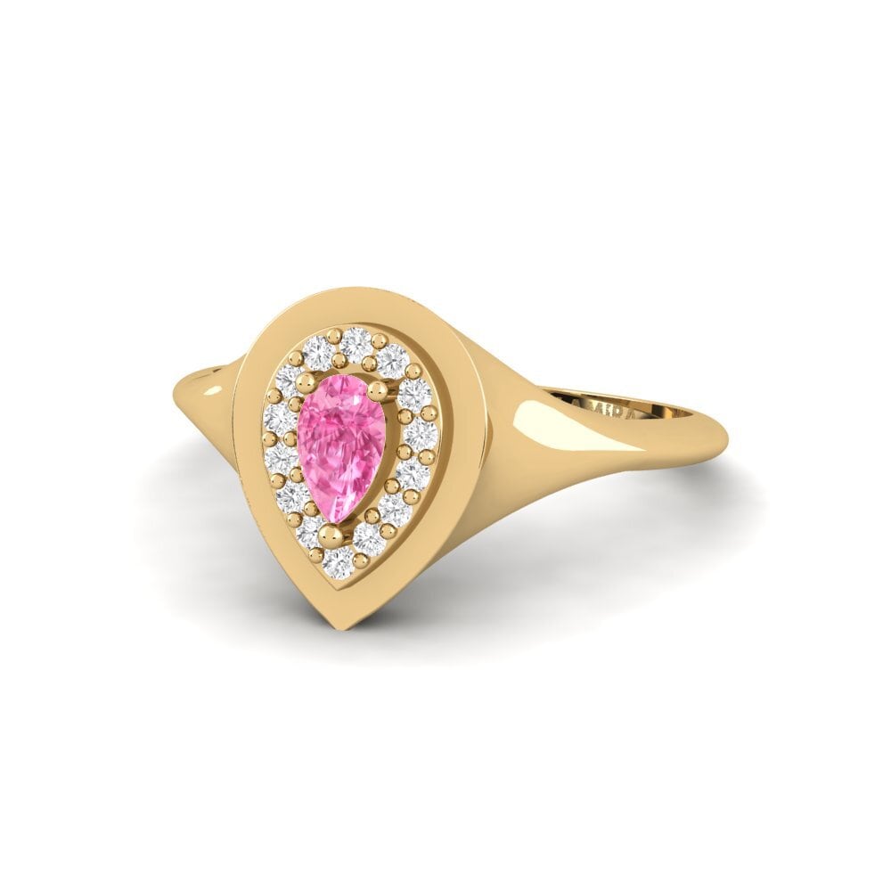 Zafiro Rosado Anillo de compromiso Fishehur