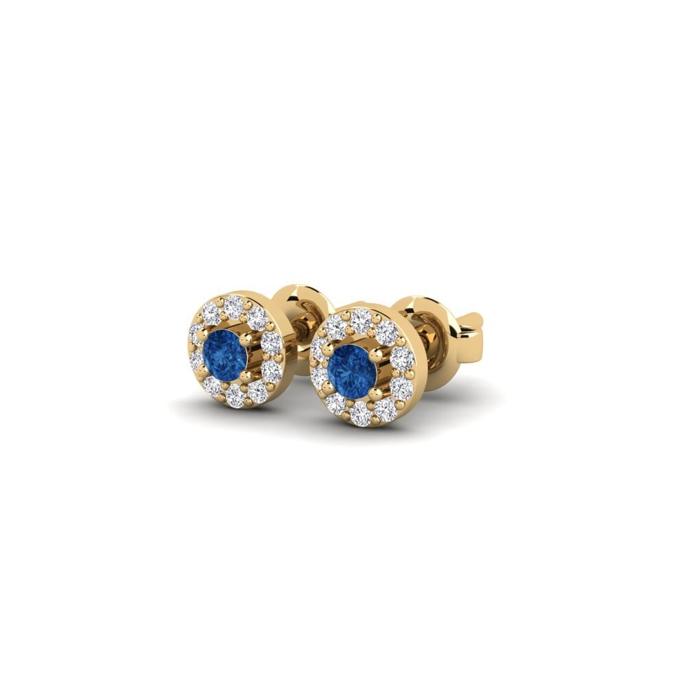 Zircônia azul escuro Brincos Feminino Gitago