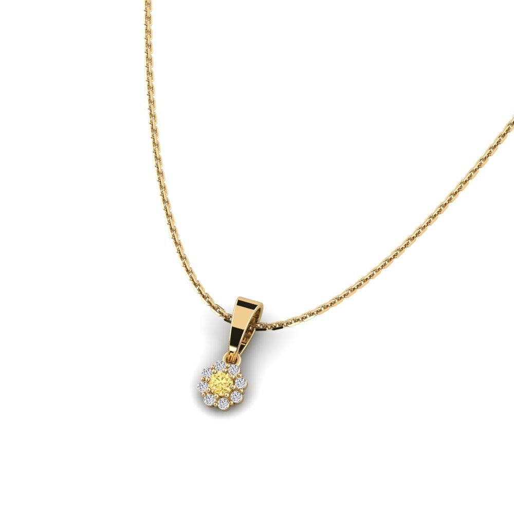 Diamante Amarillo Colgante de Mujer Gunung