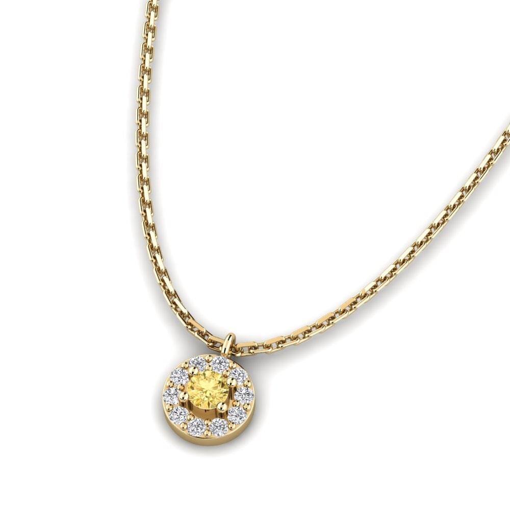 Diamante Amarillo Colgante de Mujer Hisians