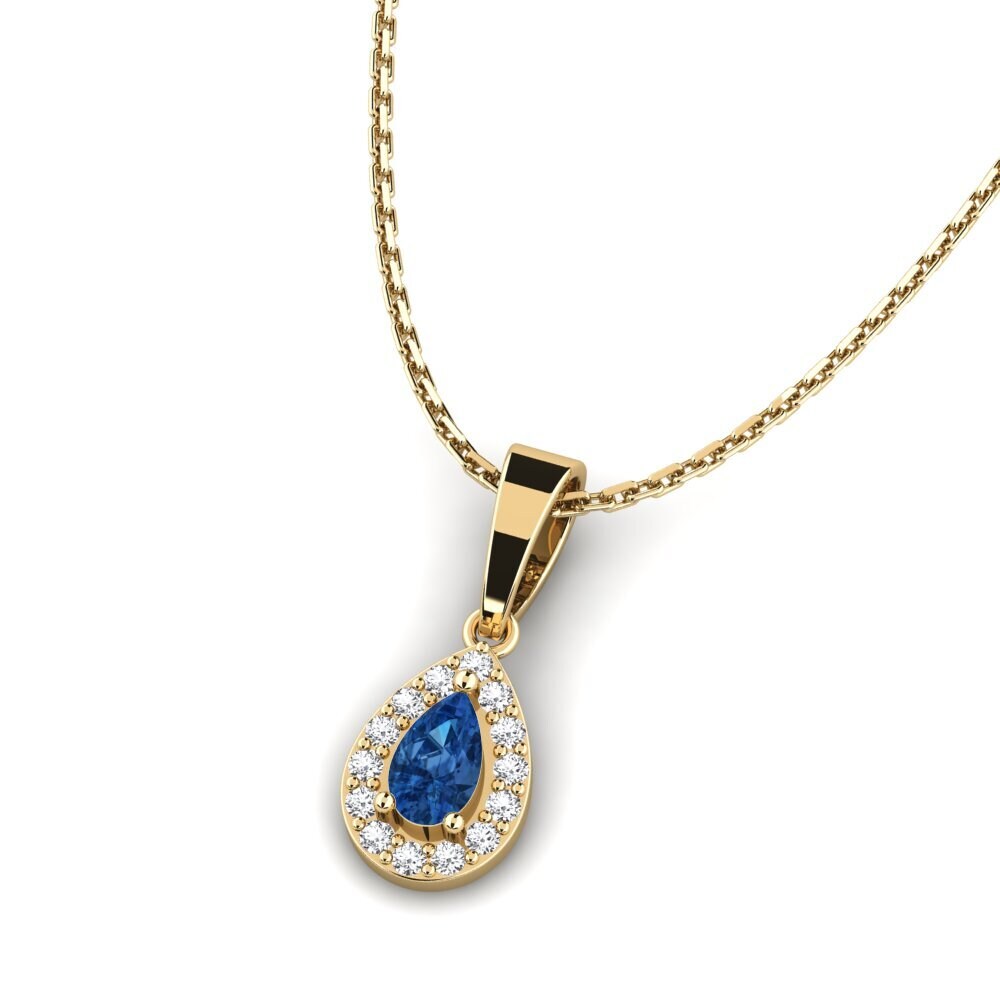 Circonita Azul Oscuro Colgante de Mujer Huna
