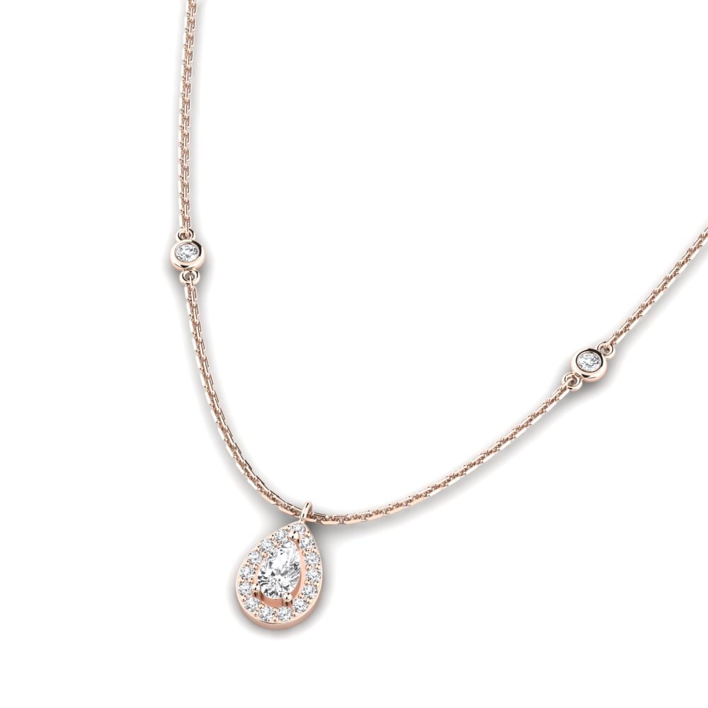 14k Oro Rosa Collar de Mujer Imolara