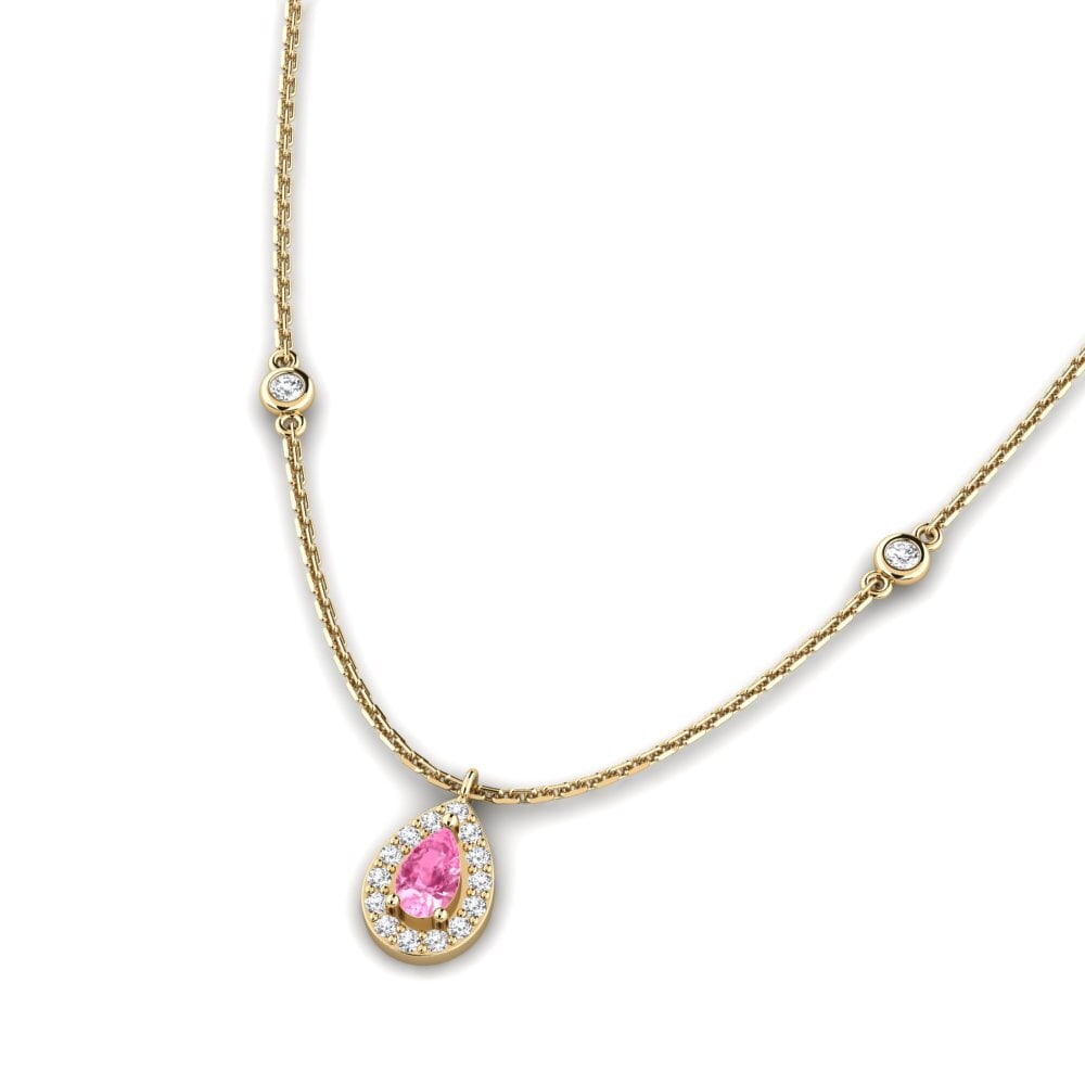 Zafiro Rosado Collar de Mujer Imolara