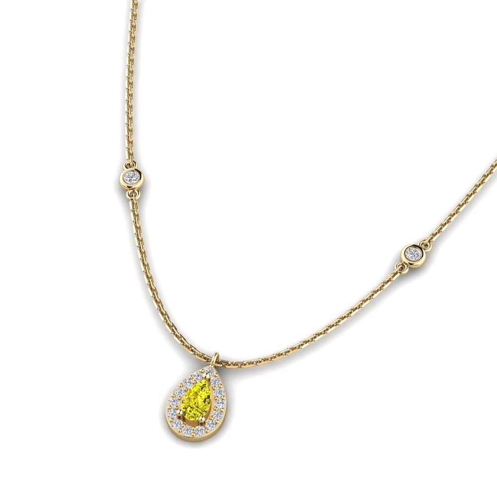 Diamante Amarillo Collar de Mujer Imolara