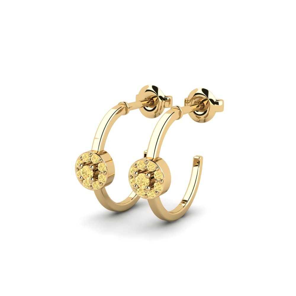 Diamante Amarillo Pendiente de mujer Jasirin
