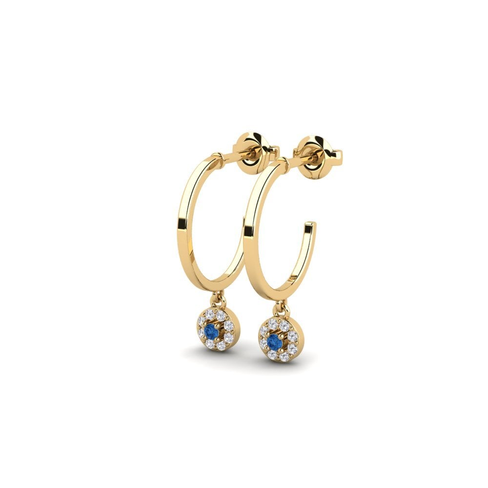 Zircônia azul escuro Brincos Feminino Kasita