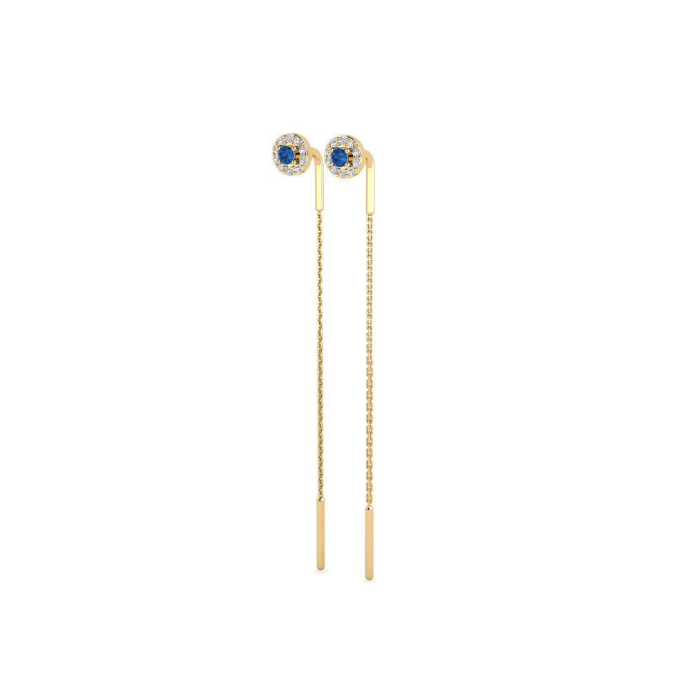 Zircônia azul escuro Brincos Feminino Kokebine