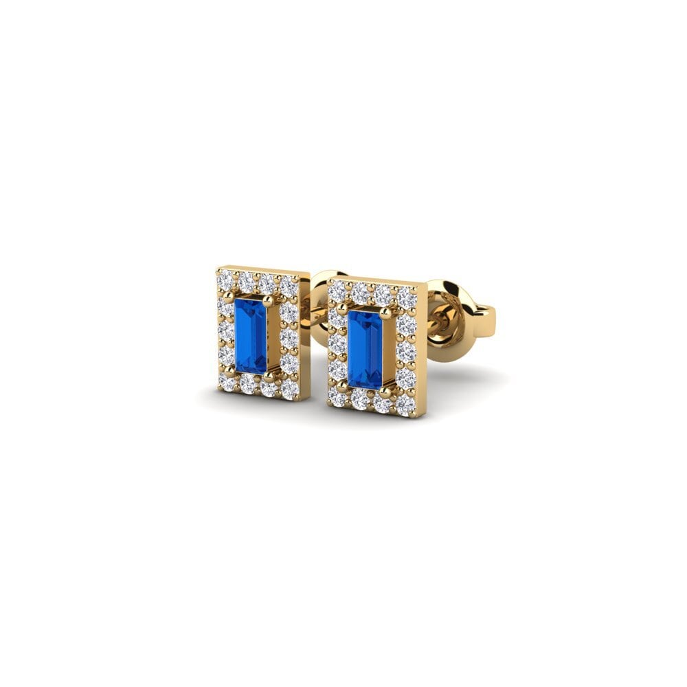 Zircônia azul escuro Brincos Feminino Maumna