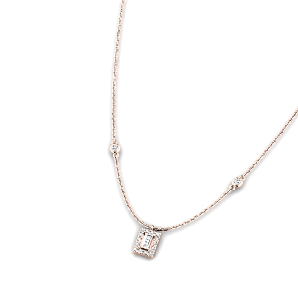 14k Oro Rosa Collar de Mujer Media
