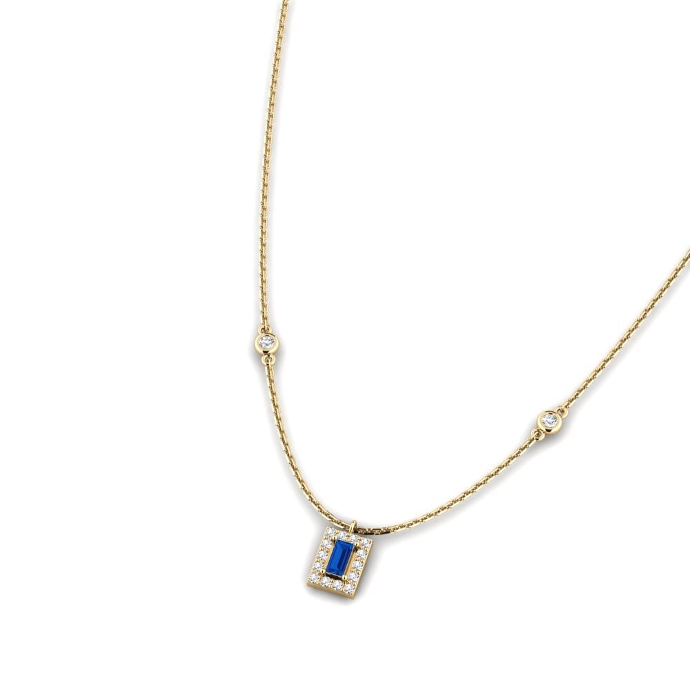 Circonita Azul Oscuro Collar de Mujer Media