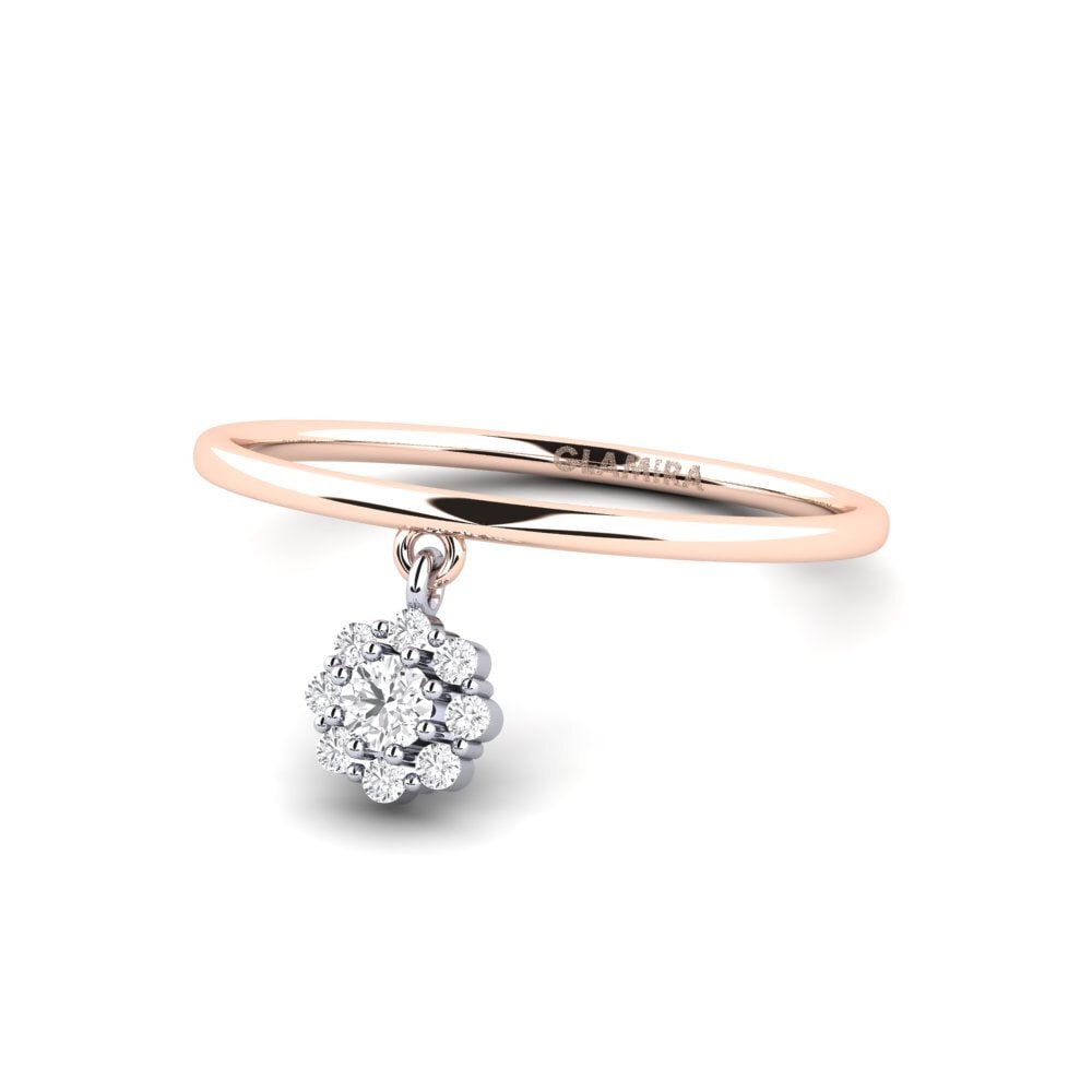 14k Oro Rosa & Blanco Anillo Mons