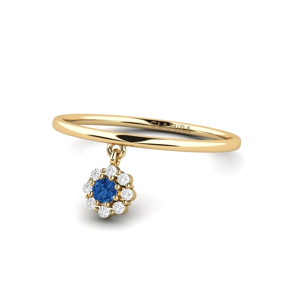 Circonita Azul Oscuro Anillo Mons