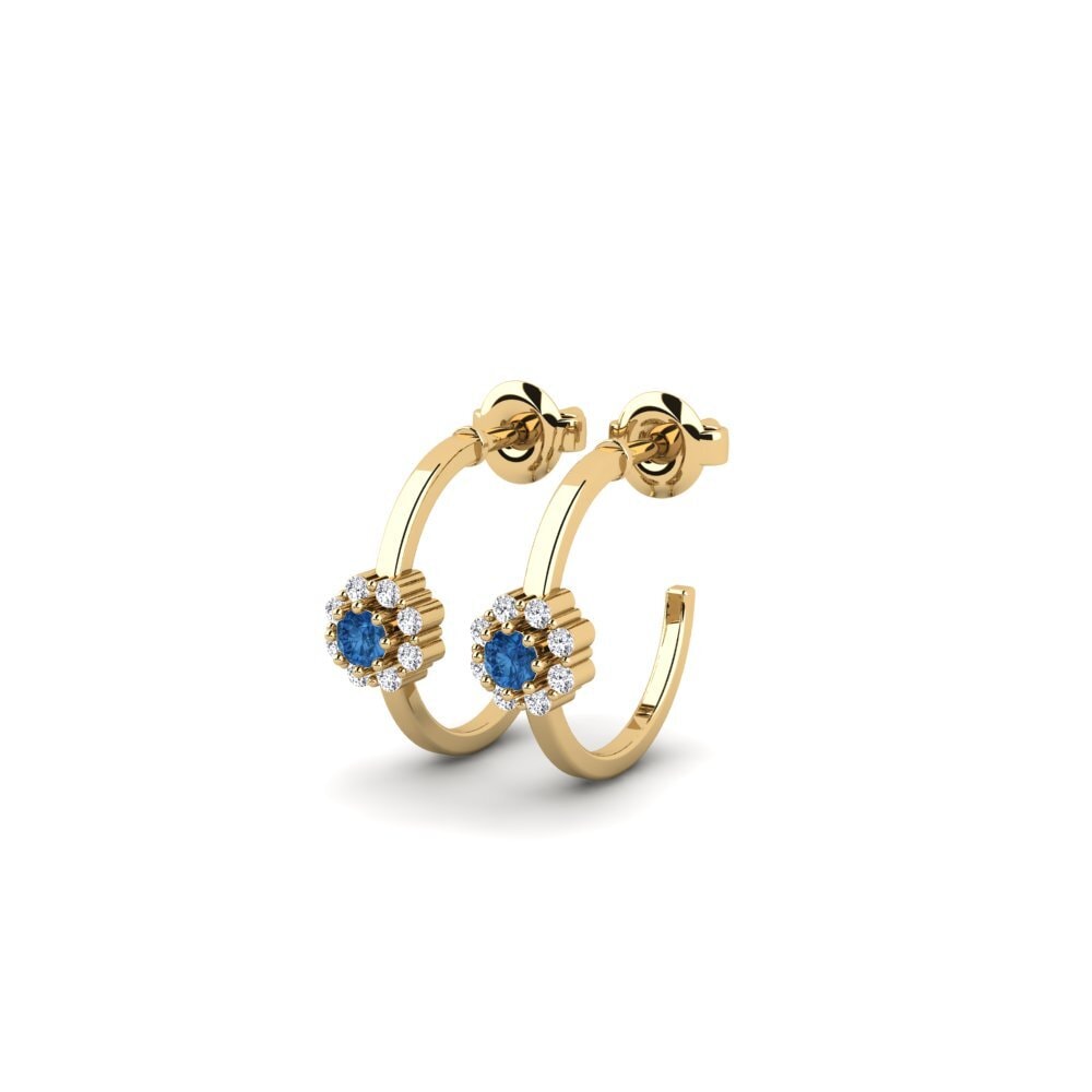 Zircônia azul escuro Brincos Feminino Muntanya