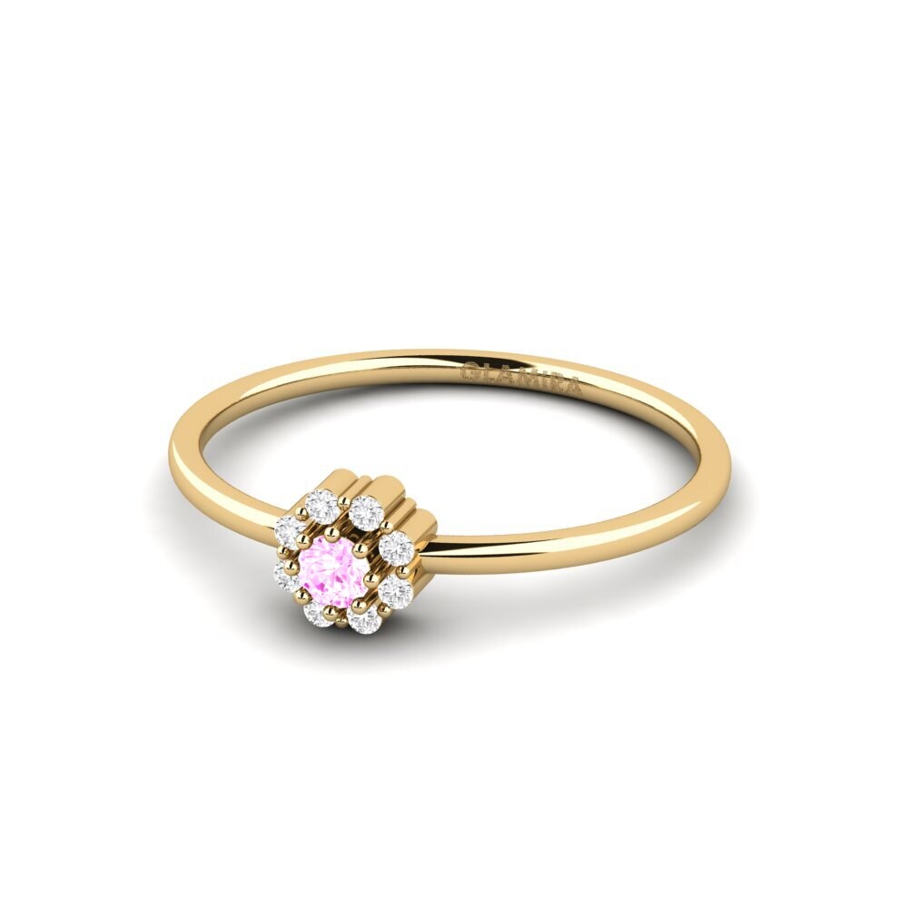 Zafiro Rosado Anillo apilable Munte