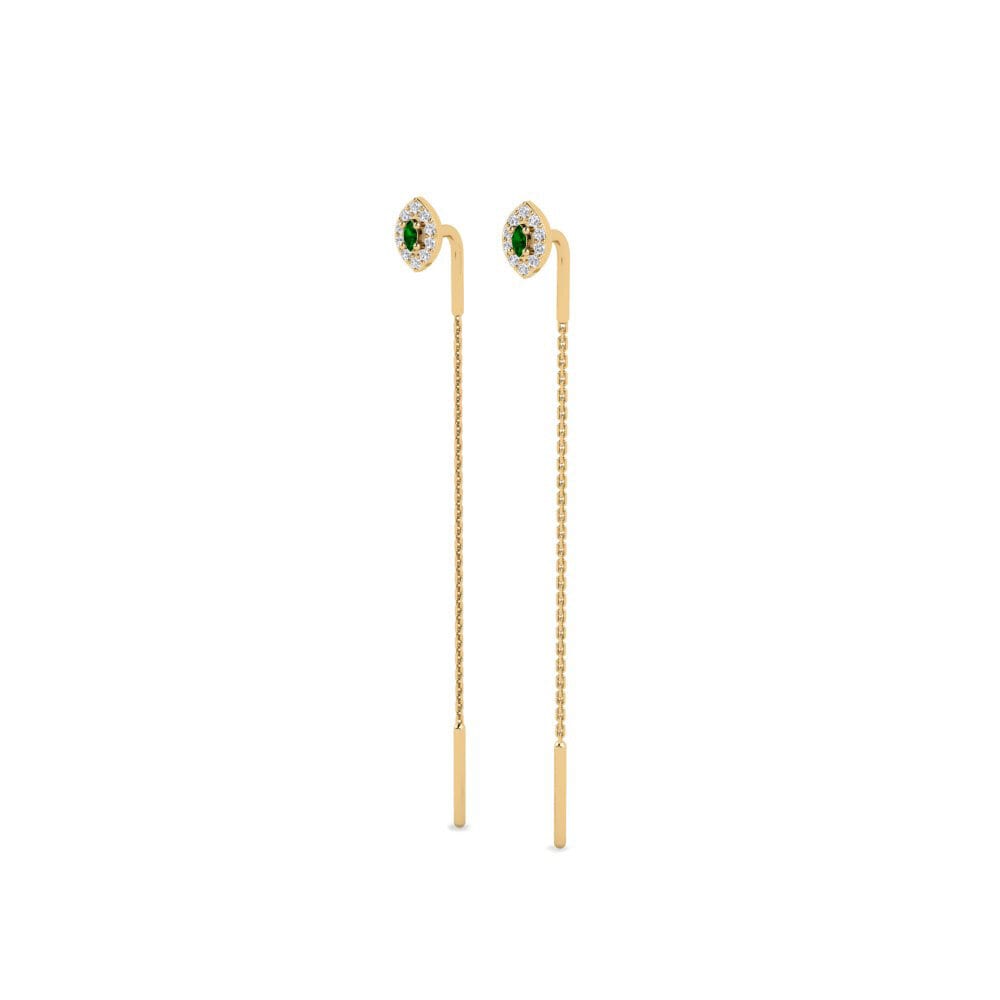 Zircônia Verde Brincos Feminino Nakatago
