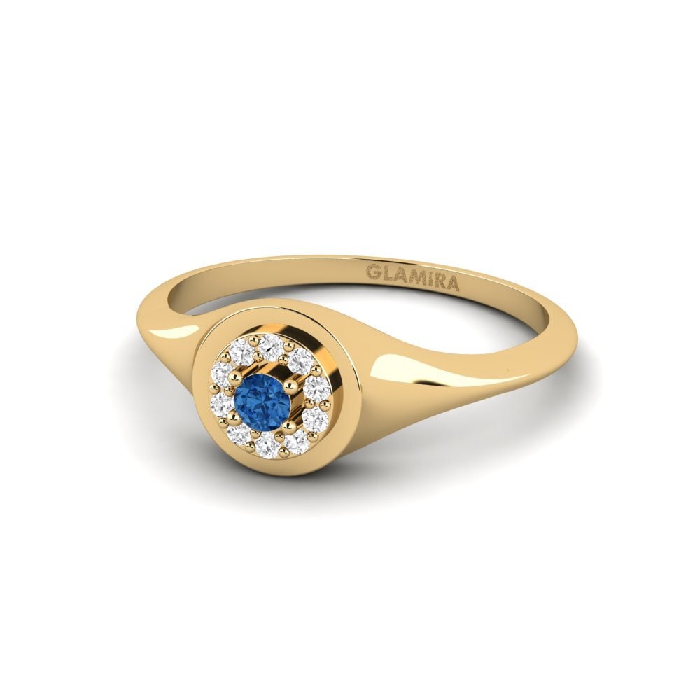 Circonita Azul Oscuro Anillo de compromiso Nascoc