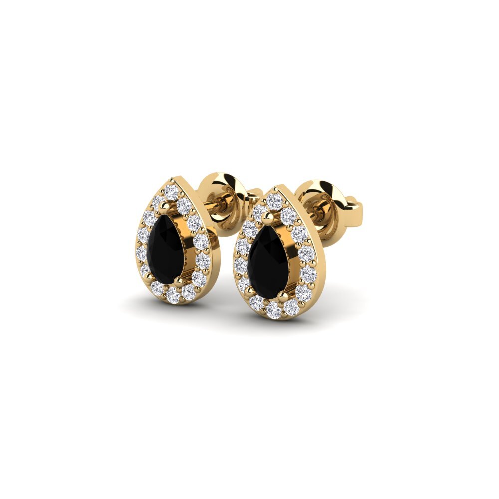 Safira negra Brincos Feminino Natia