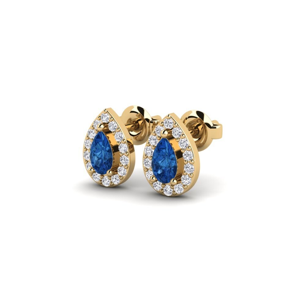 Zircônia azul escuro Brincos Feminino Natia