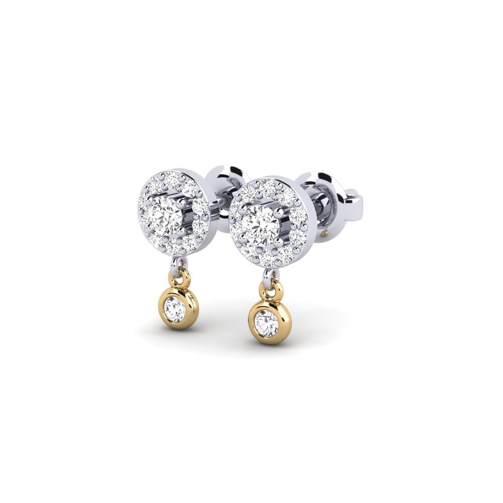 14ct White & Yellow Gold Women's Earring Olculto