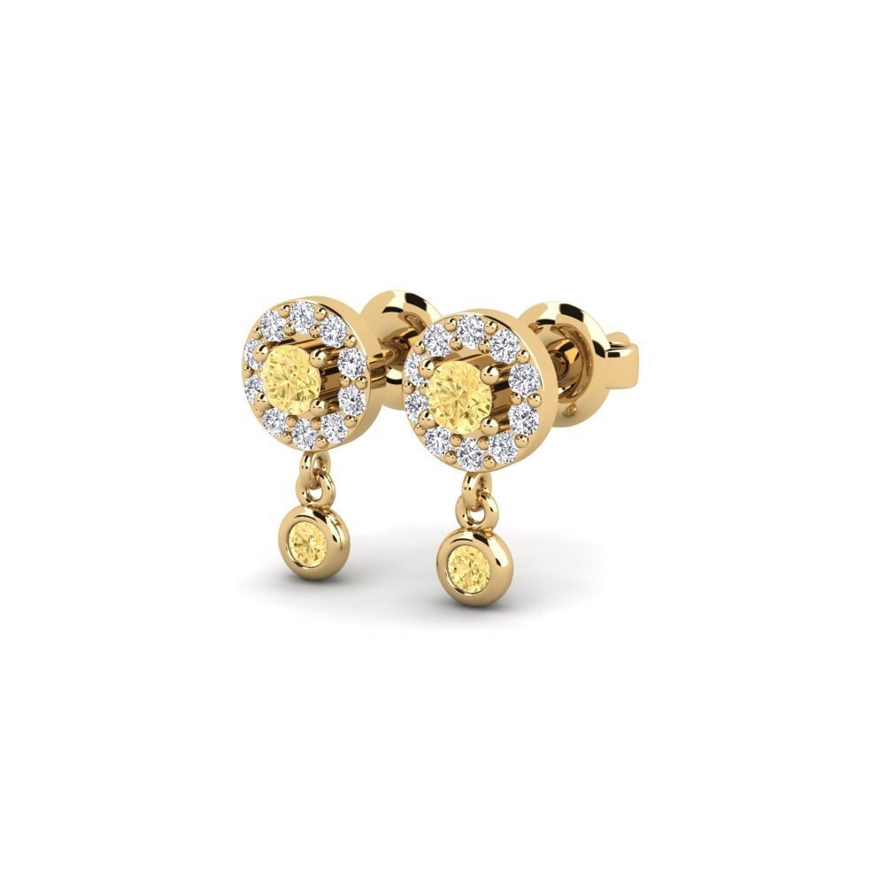 Diamante Amarillo Pendiente de mujer Olculto