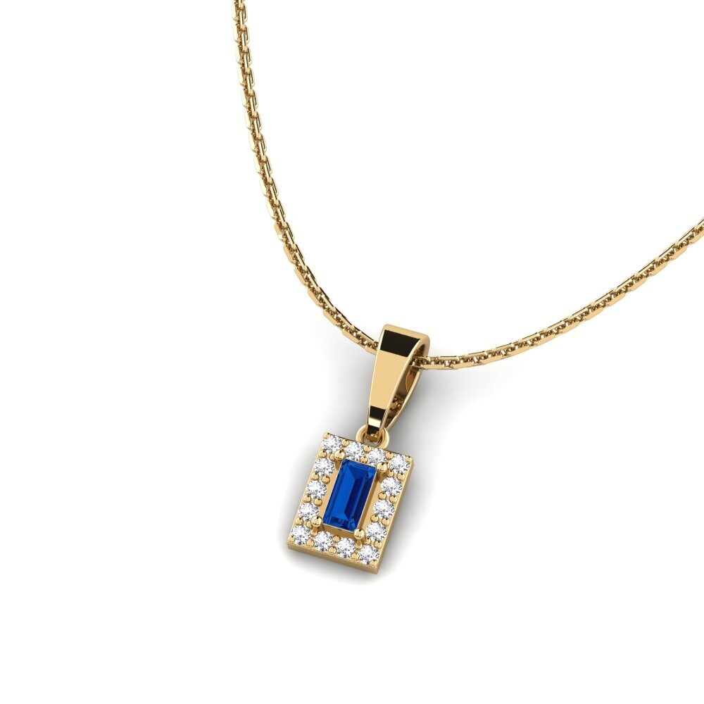 Circonita Azul Oscuro Colgante de Mujer Pahada