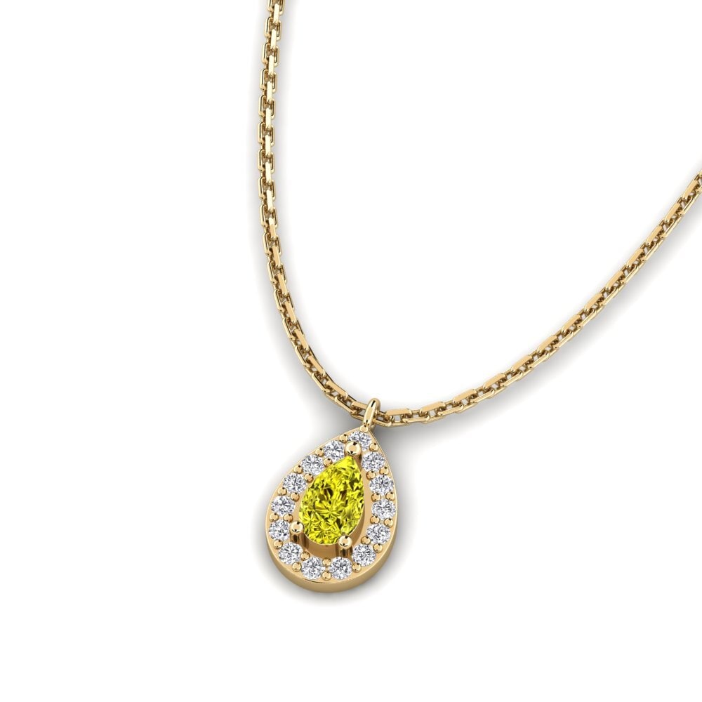Diamante Amarillo Colgante de Mujer Pangrasa