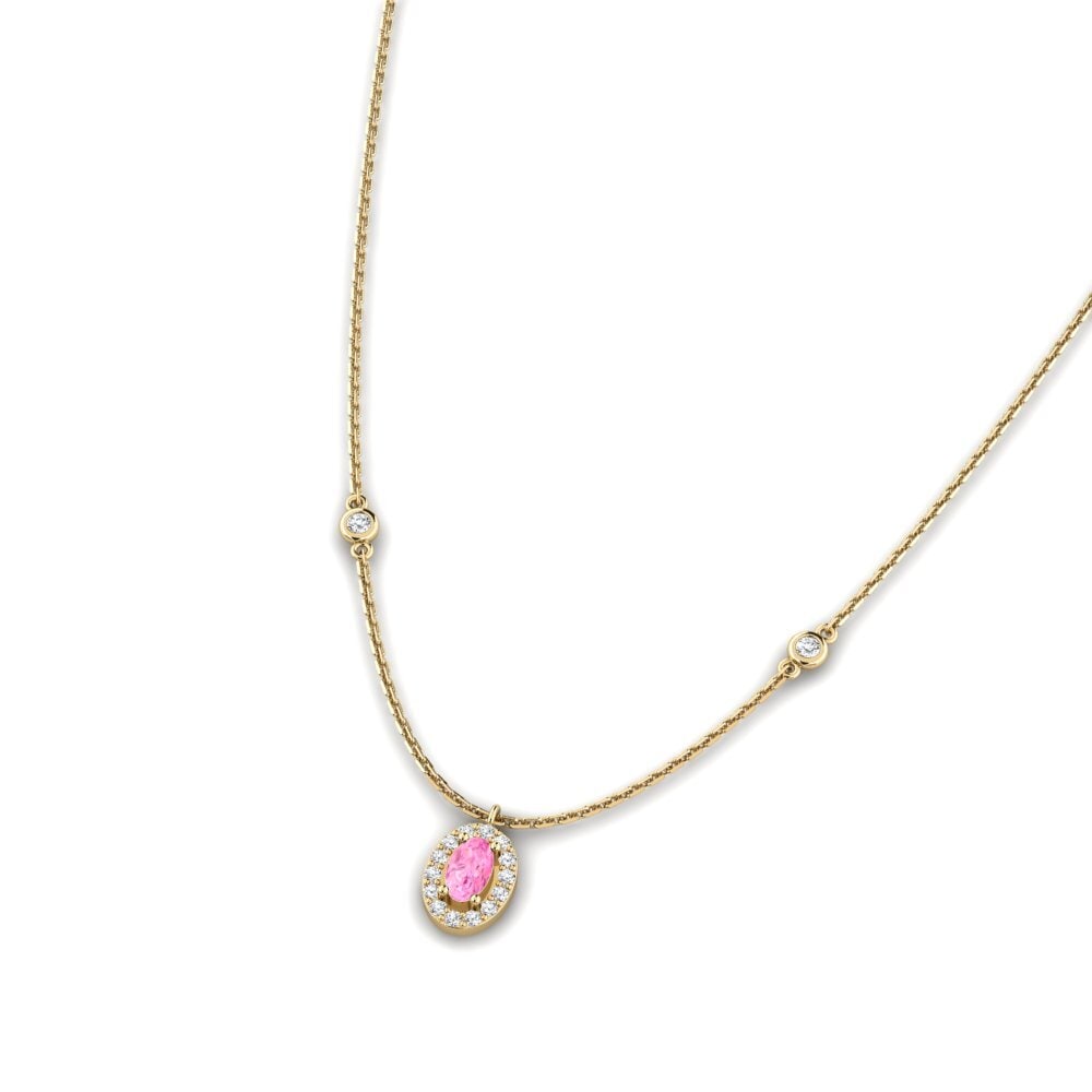 Zafiro Rosado Collar de Mujer Phiri
