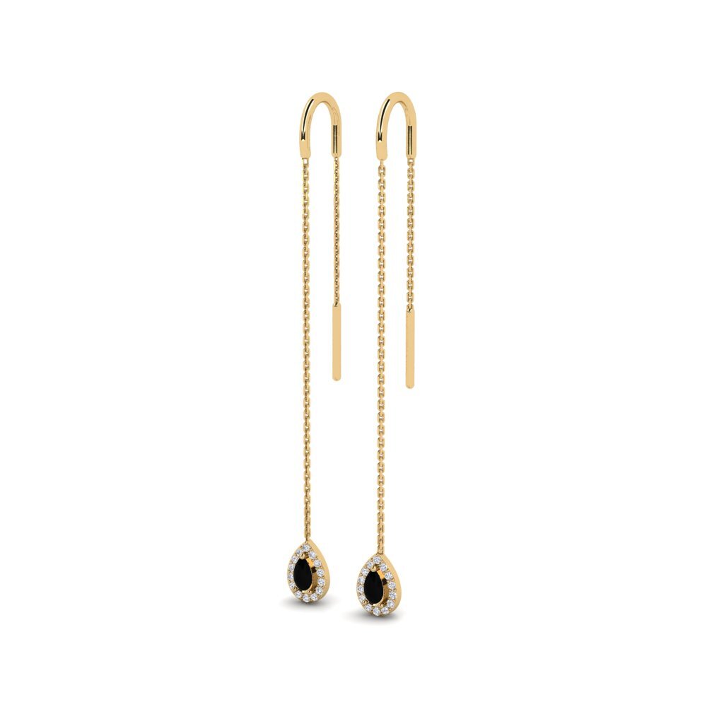 Safira negra Brincos Feminino Pilotet