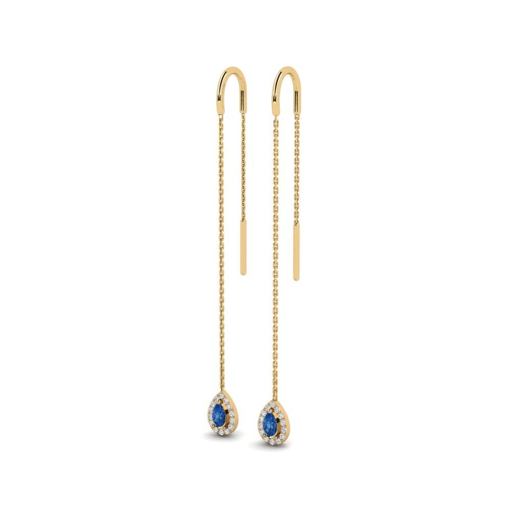 Zircônia azul escuro Brincos Feminino Pilotet