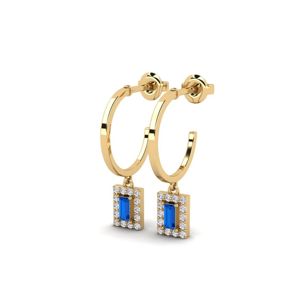 Zircônia azul escuro Brincos Feminino Planina