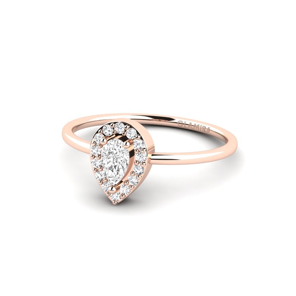 14k Oro Rosa Anillo de compromiso Skjult