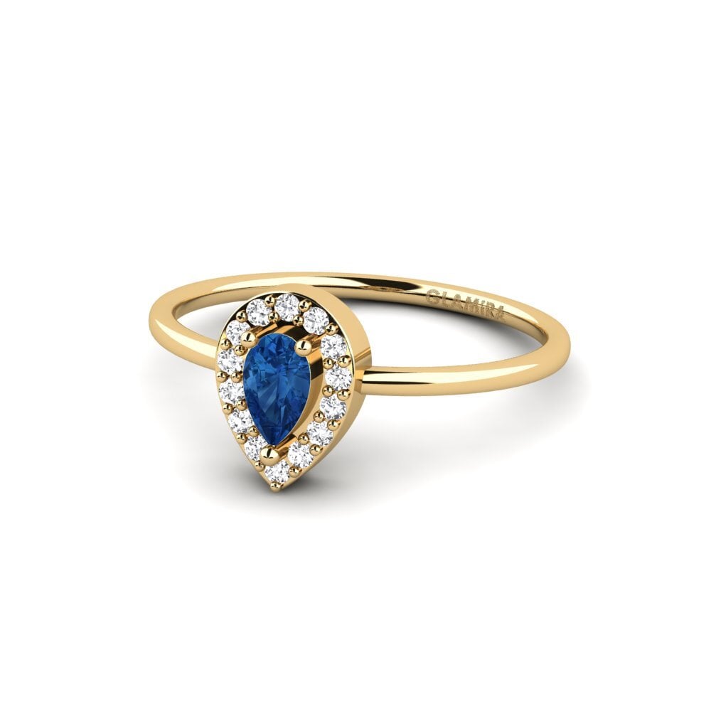Circonita Azul Oscuro Anillo de compromiso Skjult
