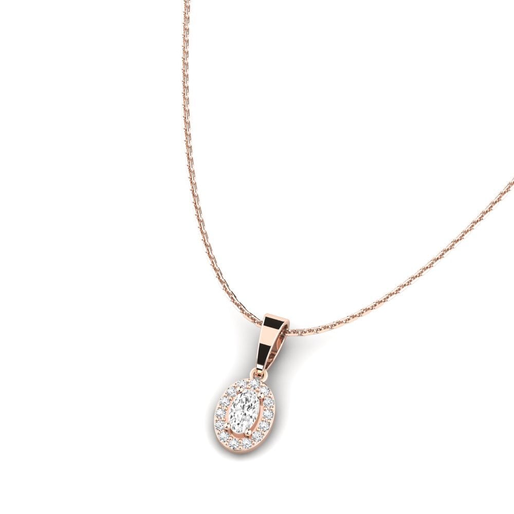 14k Oro Rosa Colgante de Mujer Skrit