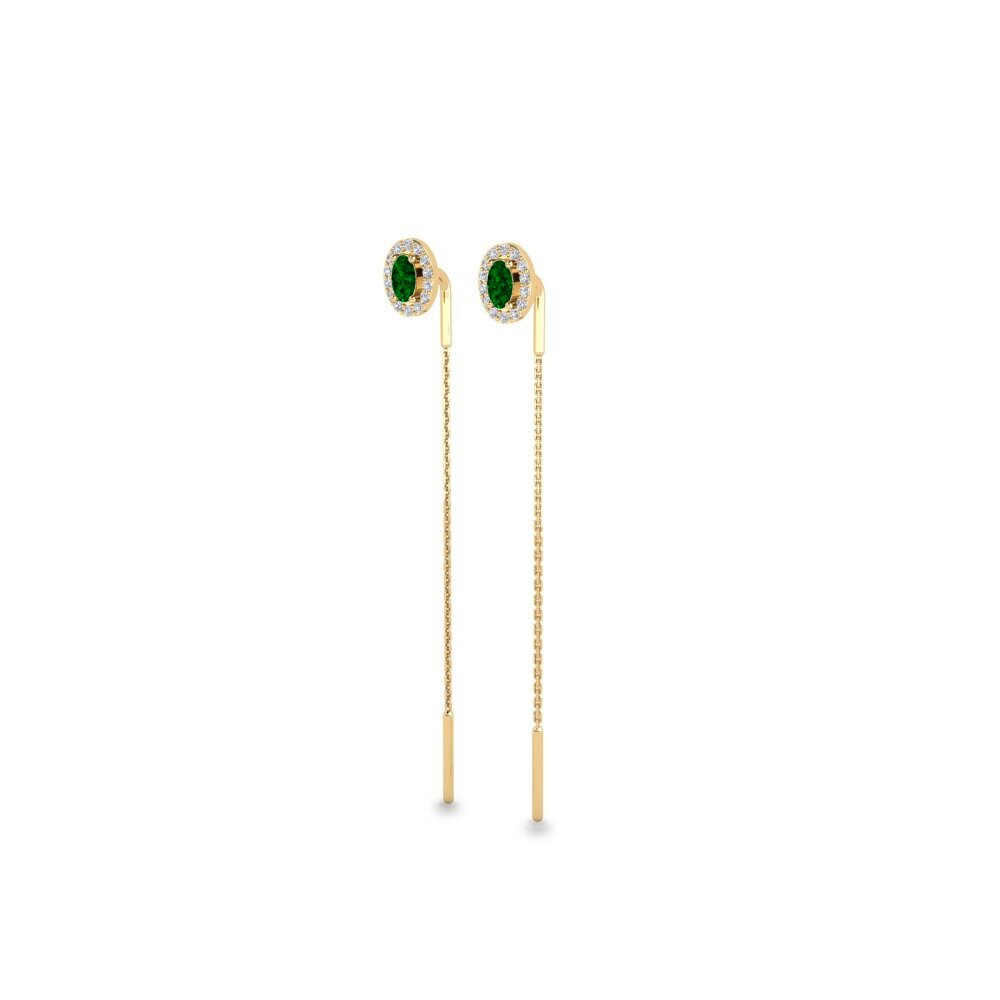 Zircônia Verde Brincos Feminino Venustas