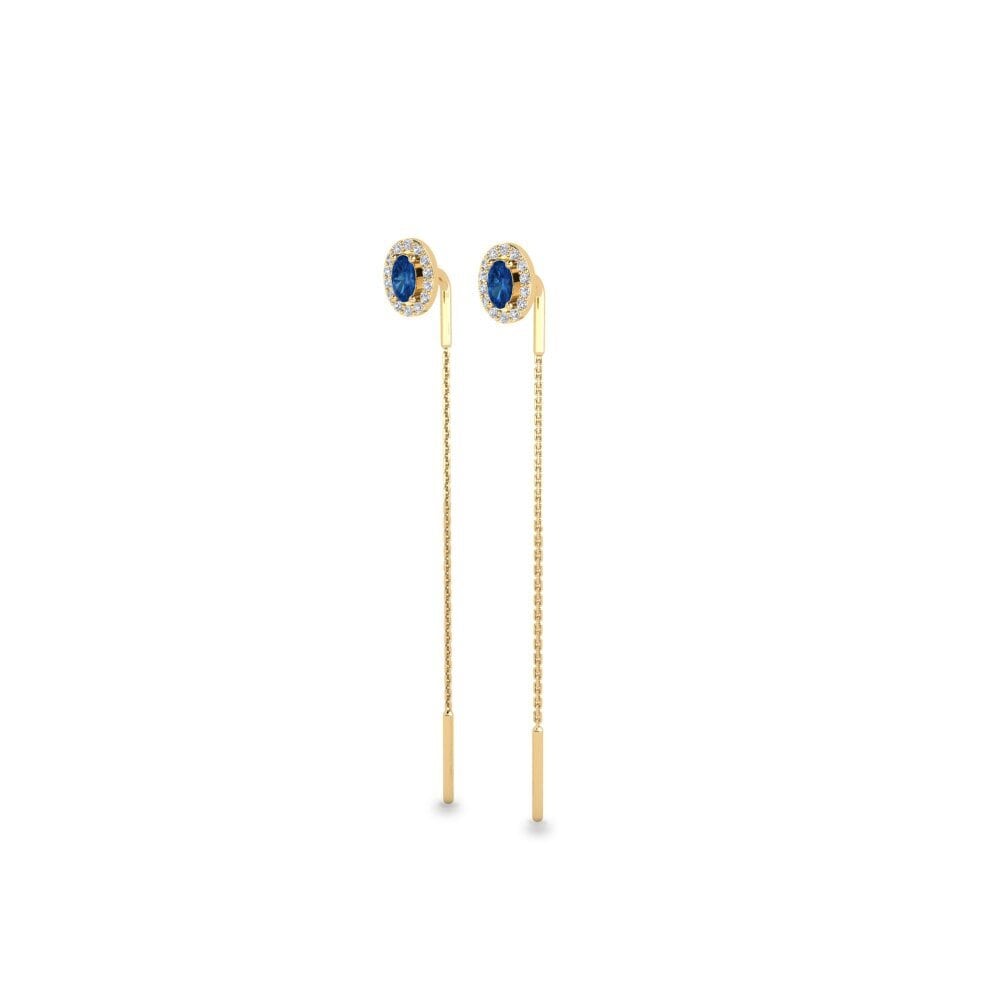 Zircônia azul escuro Brincos Feminino Venustas