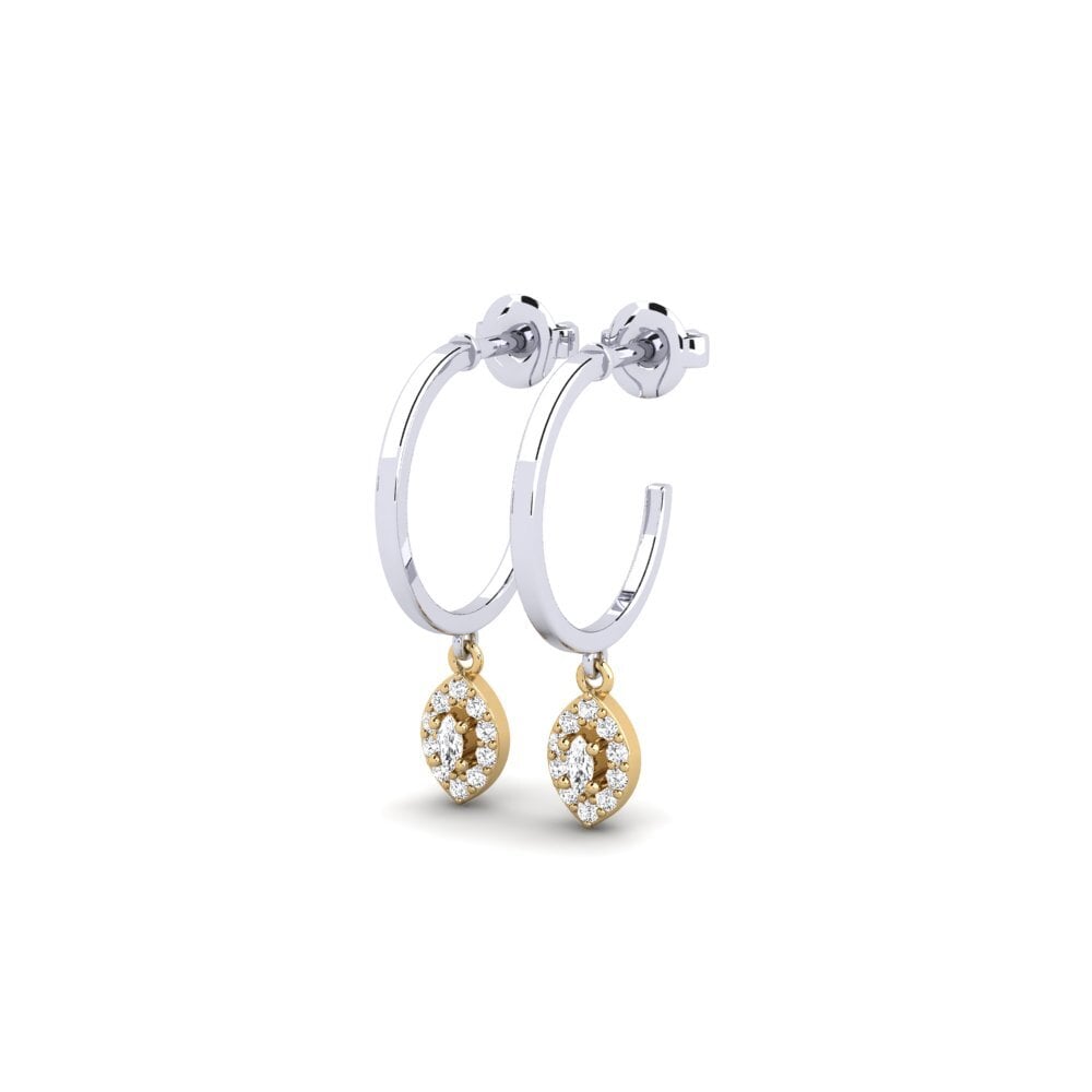 14ct White & Yellow Gold Women's Earring Versteckt