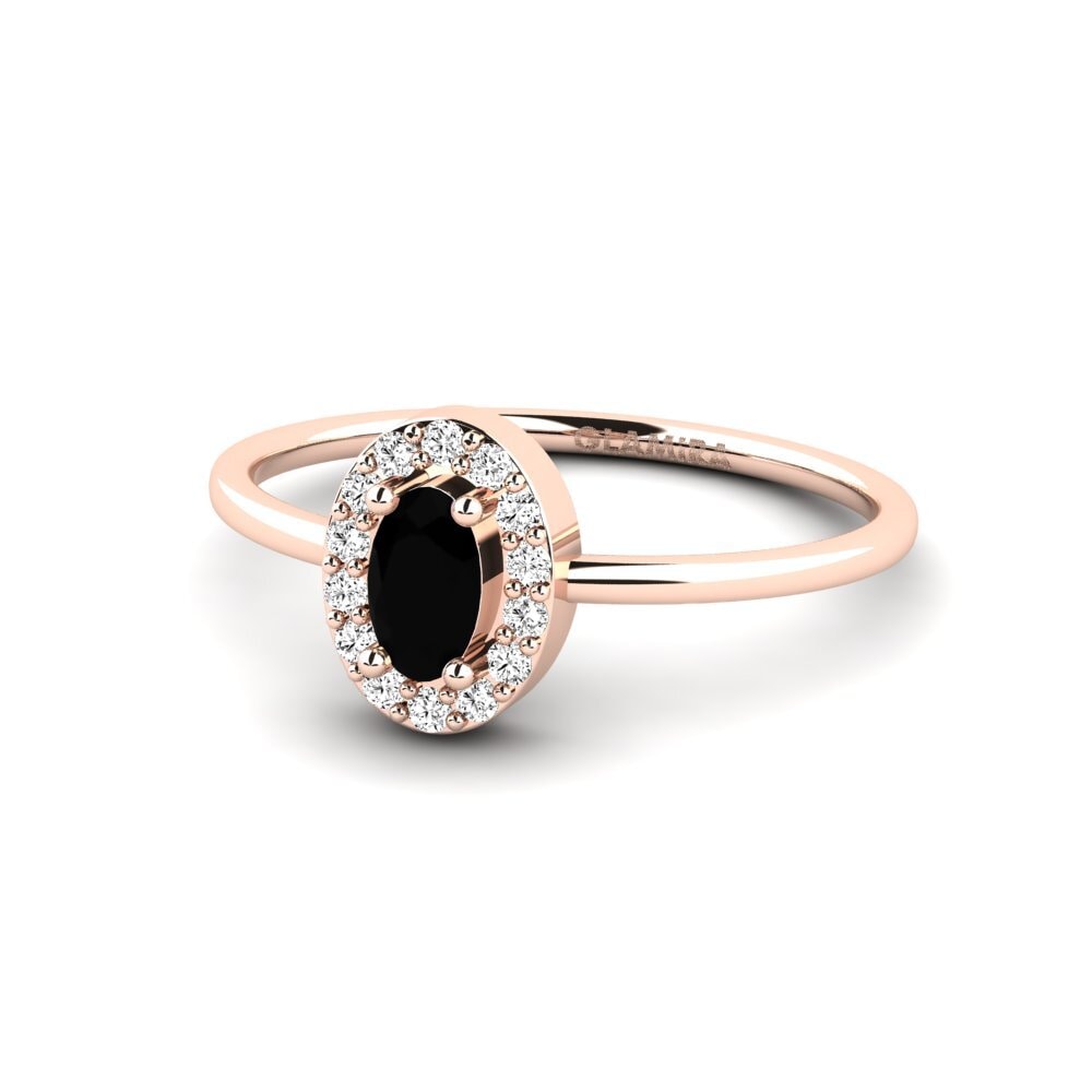 14ct Rose Gold Black Onyx Engagement Ring Versteek