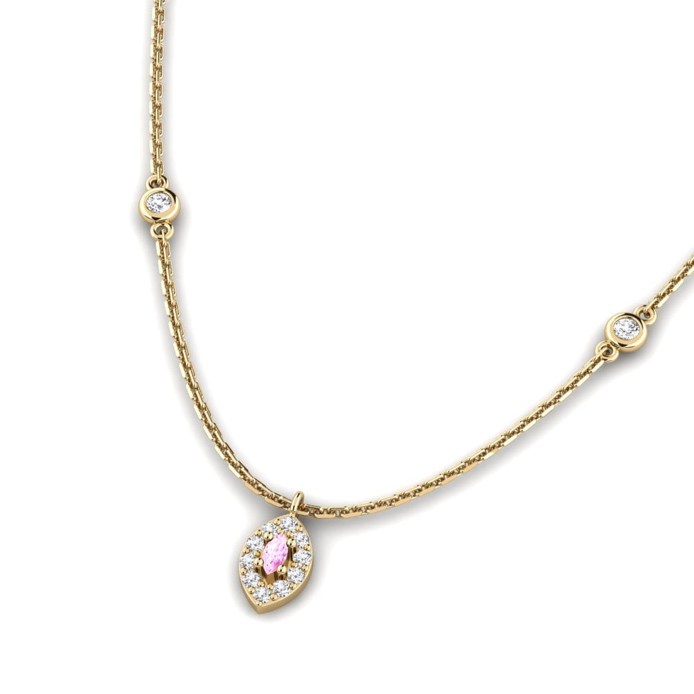 Zafiro Rosado Collar de Mujer Wunizsa