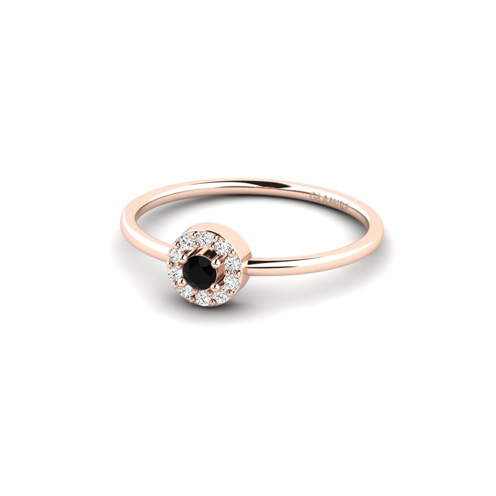 14ct Rose Gold Black Onyx Engagement Ring Yashirin