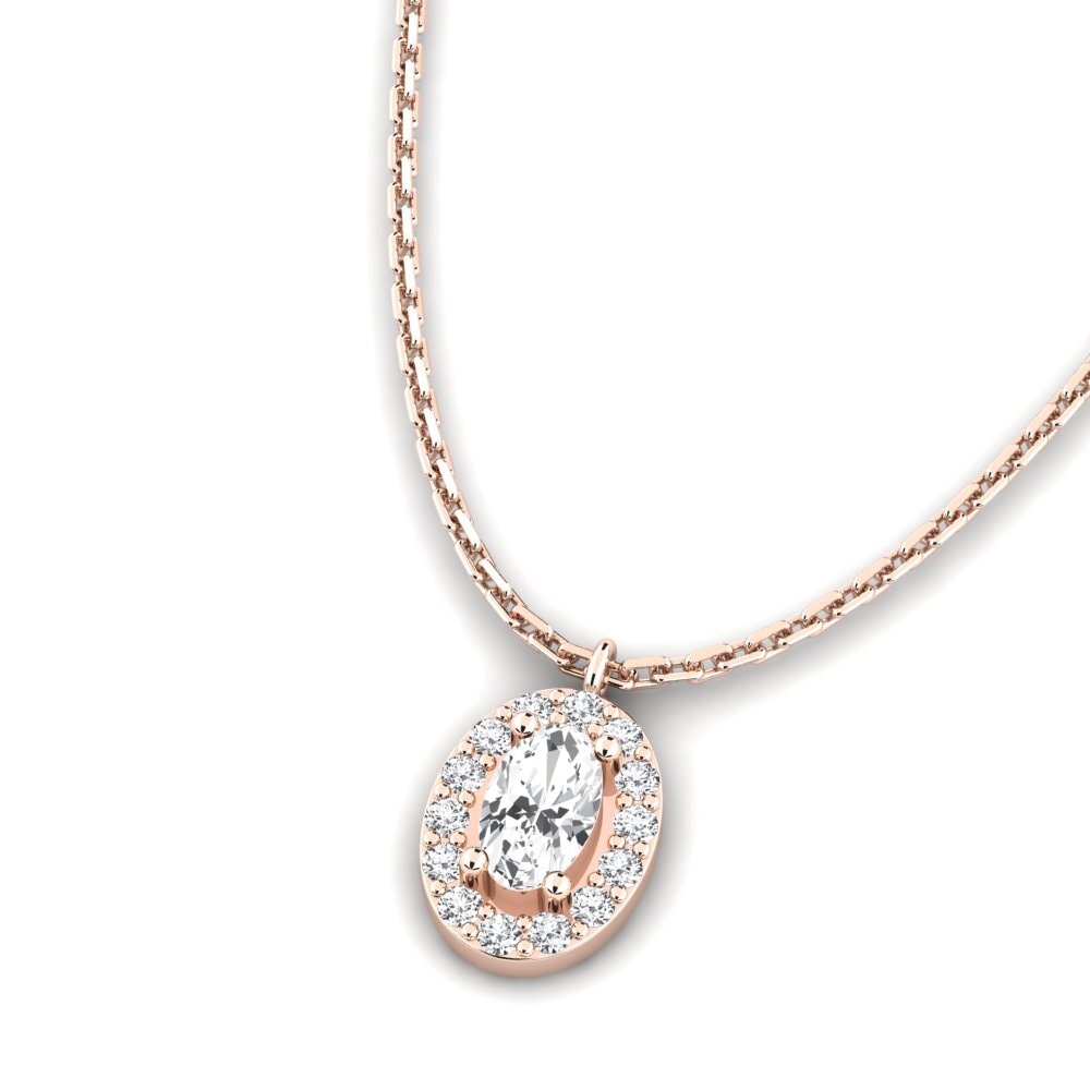 14k Oro Rosa Colgante de Mujer Yeset