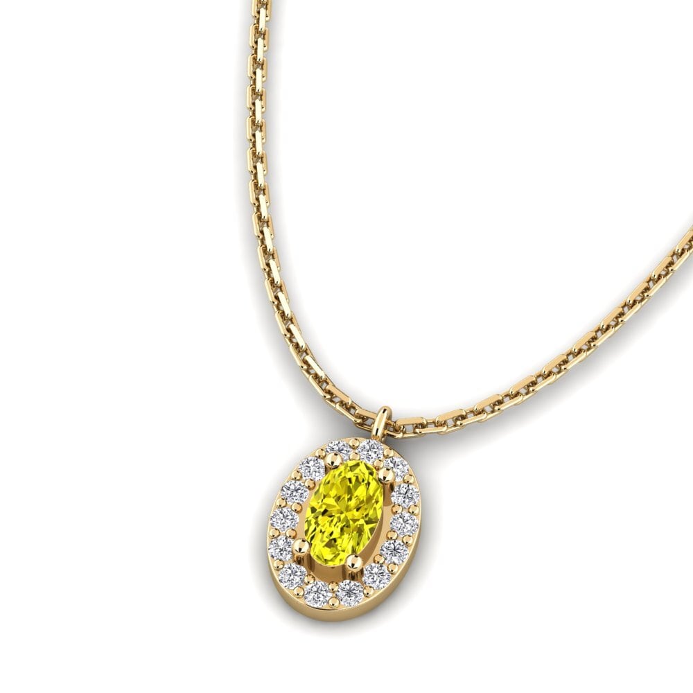 Diamante Amarillo Colgante de Mujer Yeset