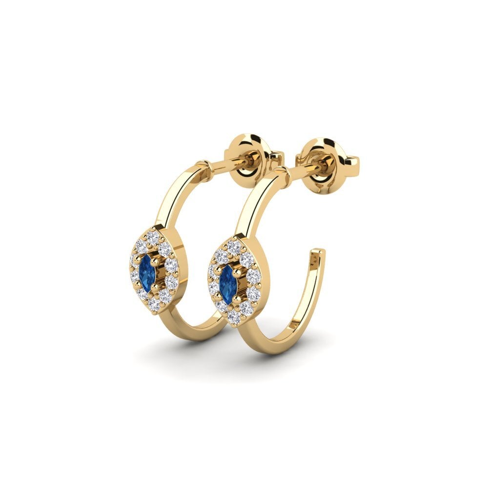 Zircônia azul escuro Brincos Feminino Zobisika