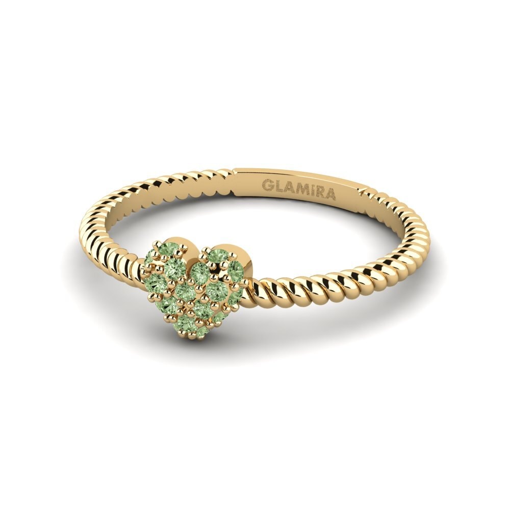 Diamante Verde Anel Empilhável Catrin