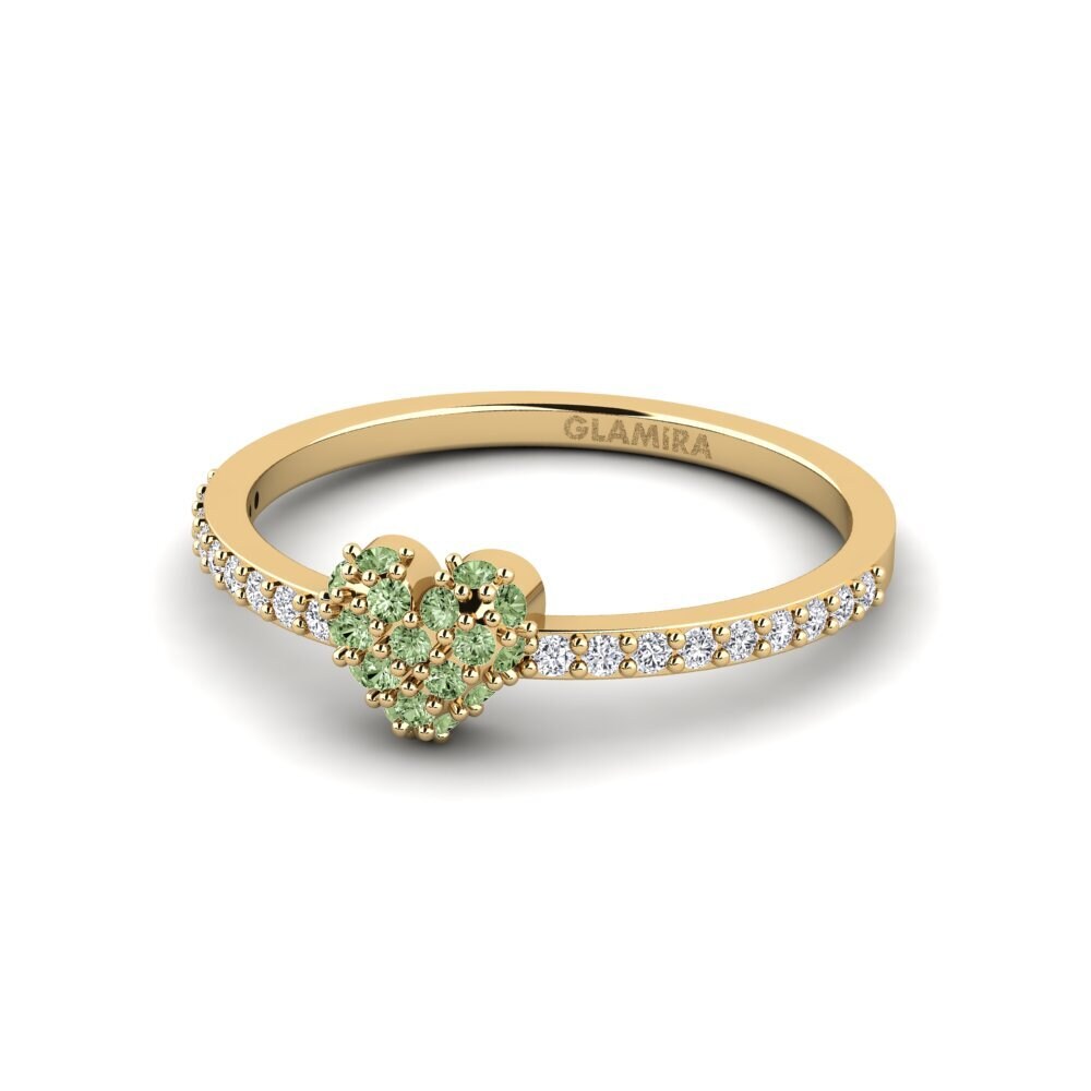 Diamante Verde Anel Empilhável Eudemos
