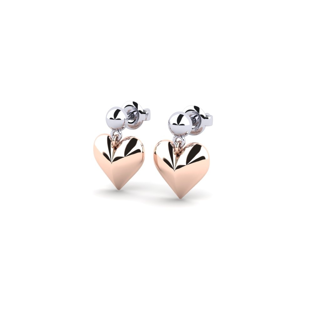 14k Oro Rosa & Blanco Pendiente Finnmark